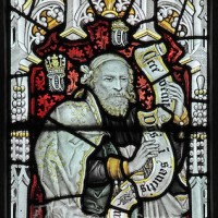 A-stained-glass-window-by-C-E-Kempe-Co-depicting-the-Old-Testament-Prophet-Enoch-St-Edithas-Church-Church-Eaton-Staffordshire-rel05-02-50 A stained glass window by C E Kempe & Co. depicting the Old Testament Prophet Enoch, St Editha's Church, Church Eaton, Staffordshire
